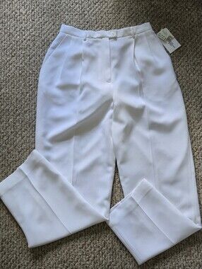 NWT Deadstock Evan Picone Crisp White Trousers